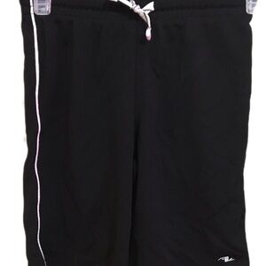 Kids Black Athletic Shorts with White Trim